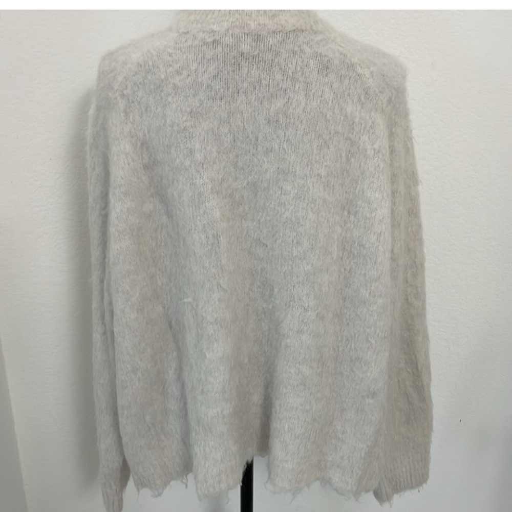 Madewell fluffy sweater 3x lightest gray oversized plus size layering boho - Picture 4 of 5